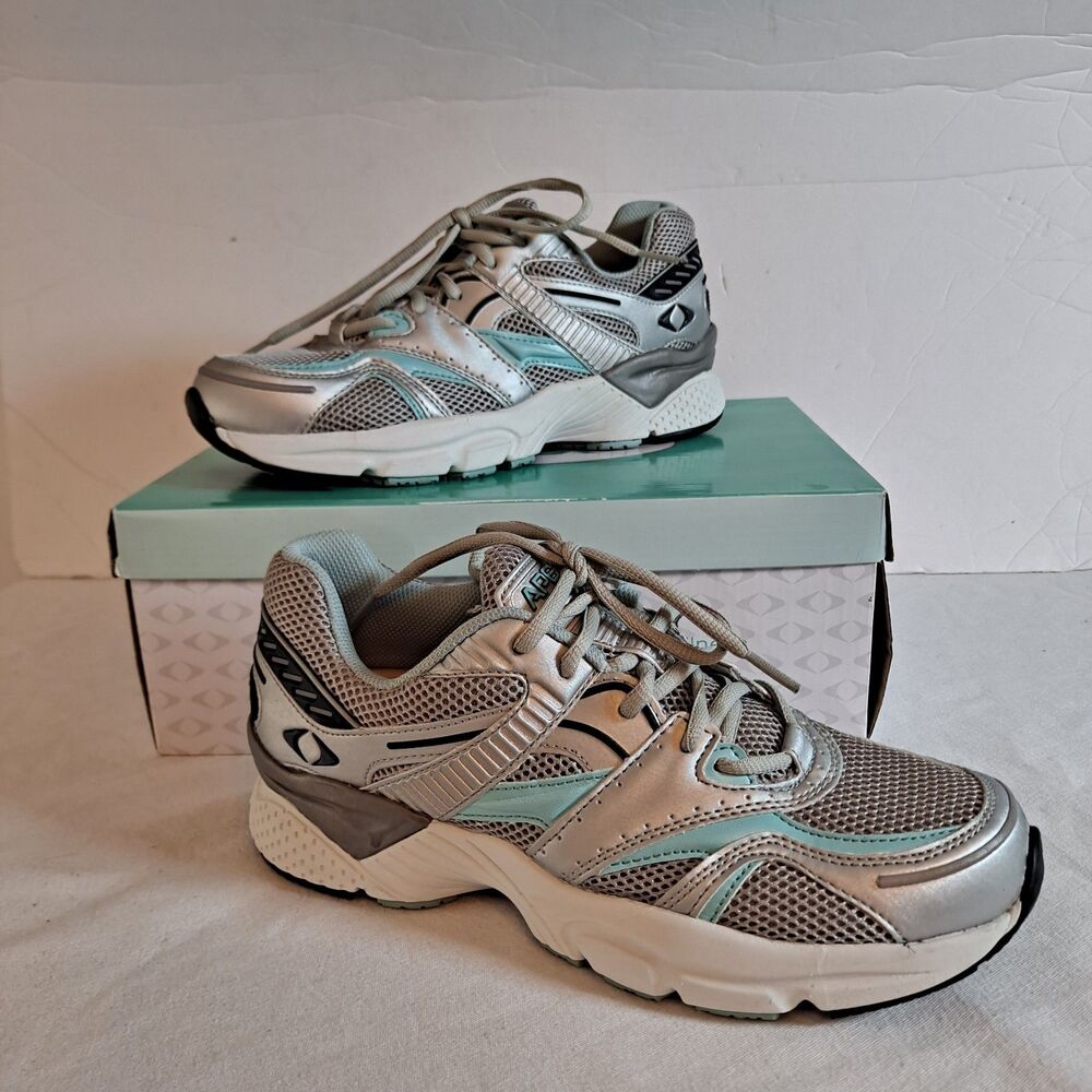 Apex X527 Women's Size 9.5M Athletic Orthopedic Shoes Silver/Sea Blue NO INSOLES